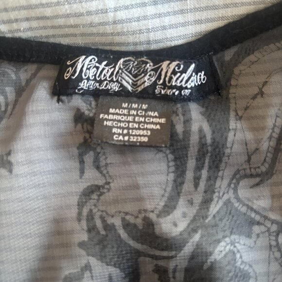 Metal Mulisha Maidens Tank top Screen Print Front and Sheer Back Sz Medium - Picture 7 of 8